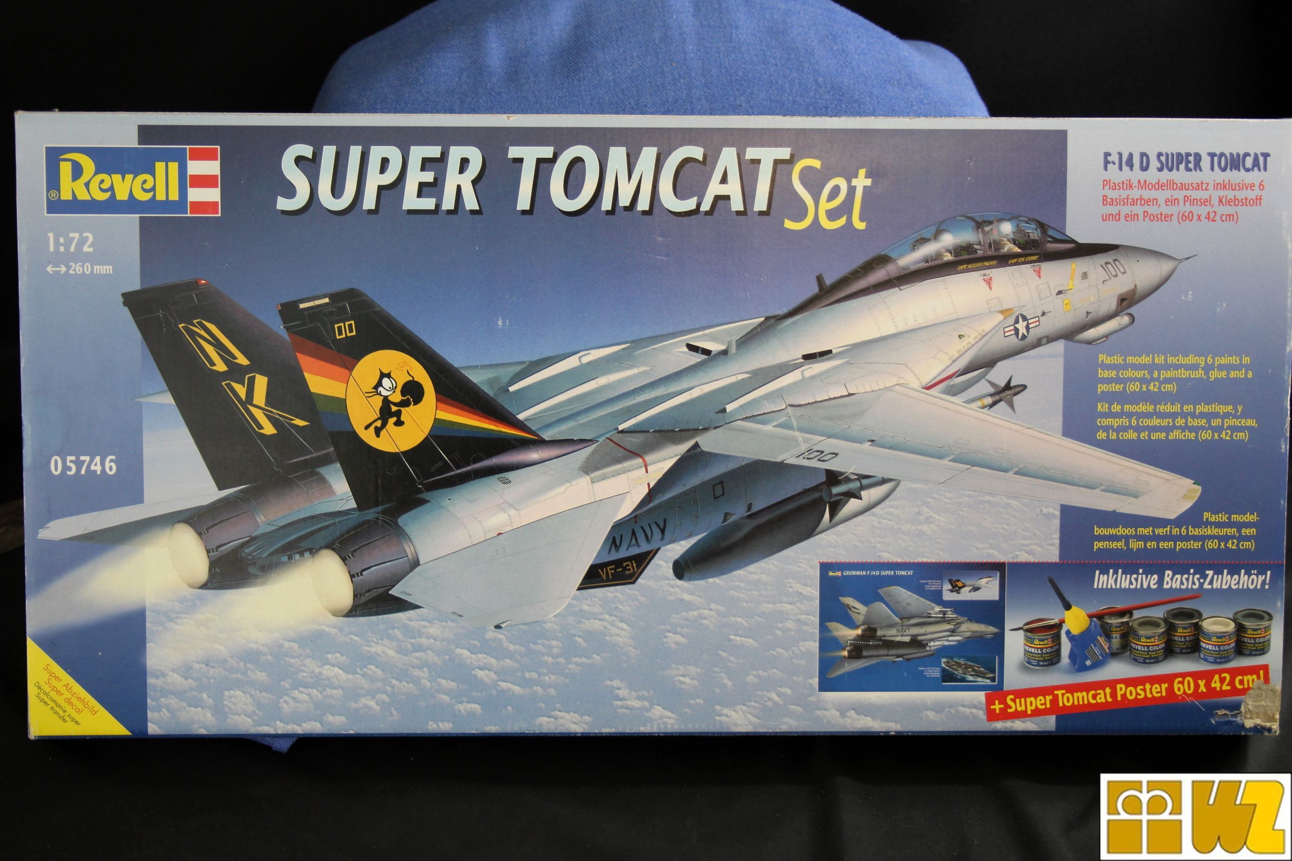 Revell F-14D Super Tomcat Set 1:72, inkl. Basisfarben, Pinsel, Kleber, Poster