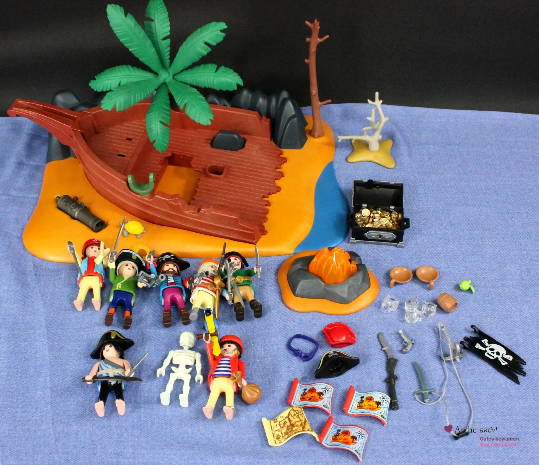 Playmobil - Piraten mit gestrandeten Schiffswrack, Konvolut, gebraucht