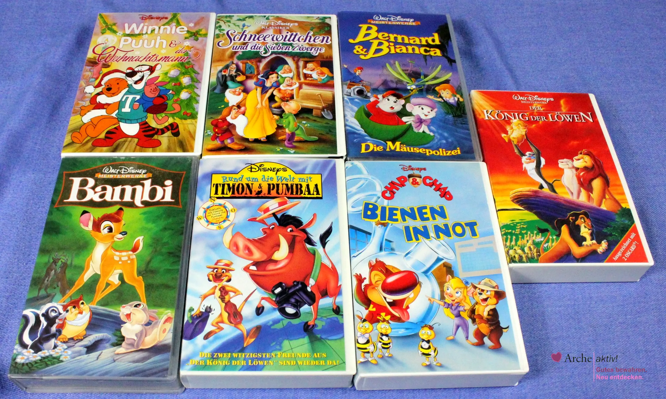 Disney VHS-Zeichentrickfilme - Konvolut 7 Filme, gebraucht