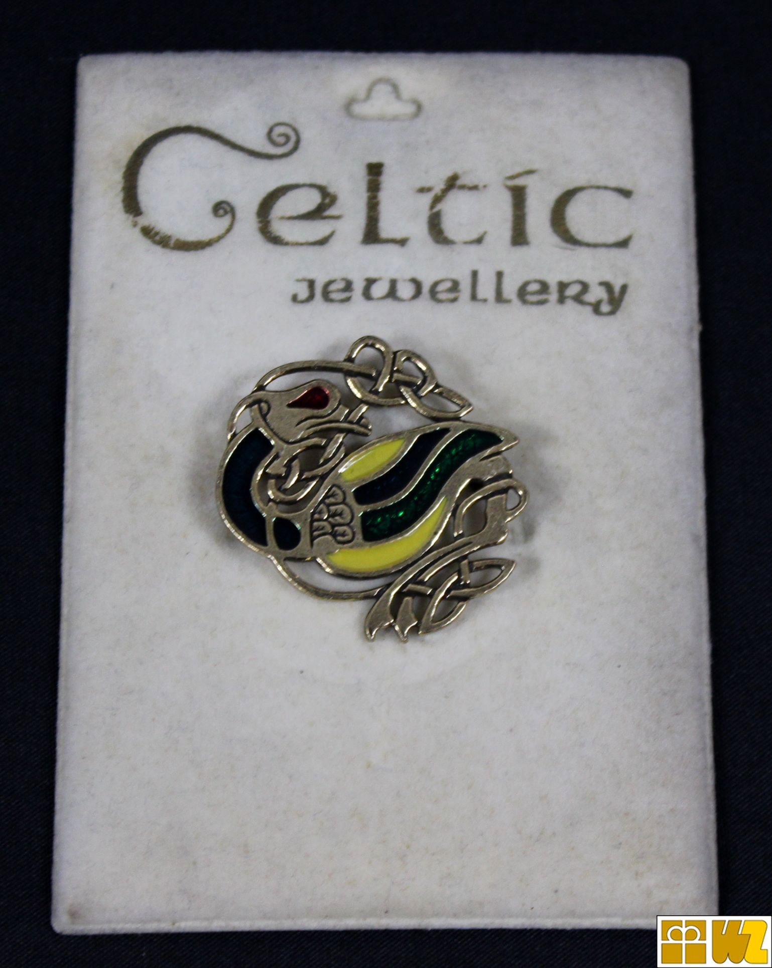 Celtic Jewellery Messing Brosche, mehrfarbig, gebr. Top-Zustand