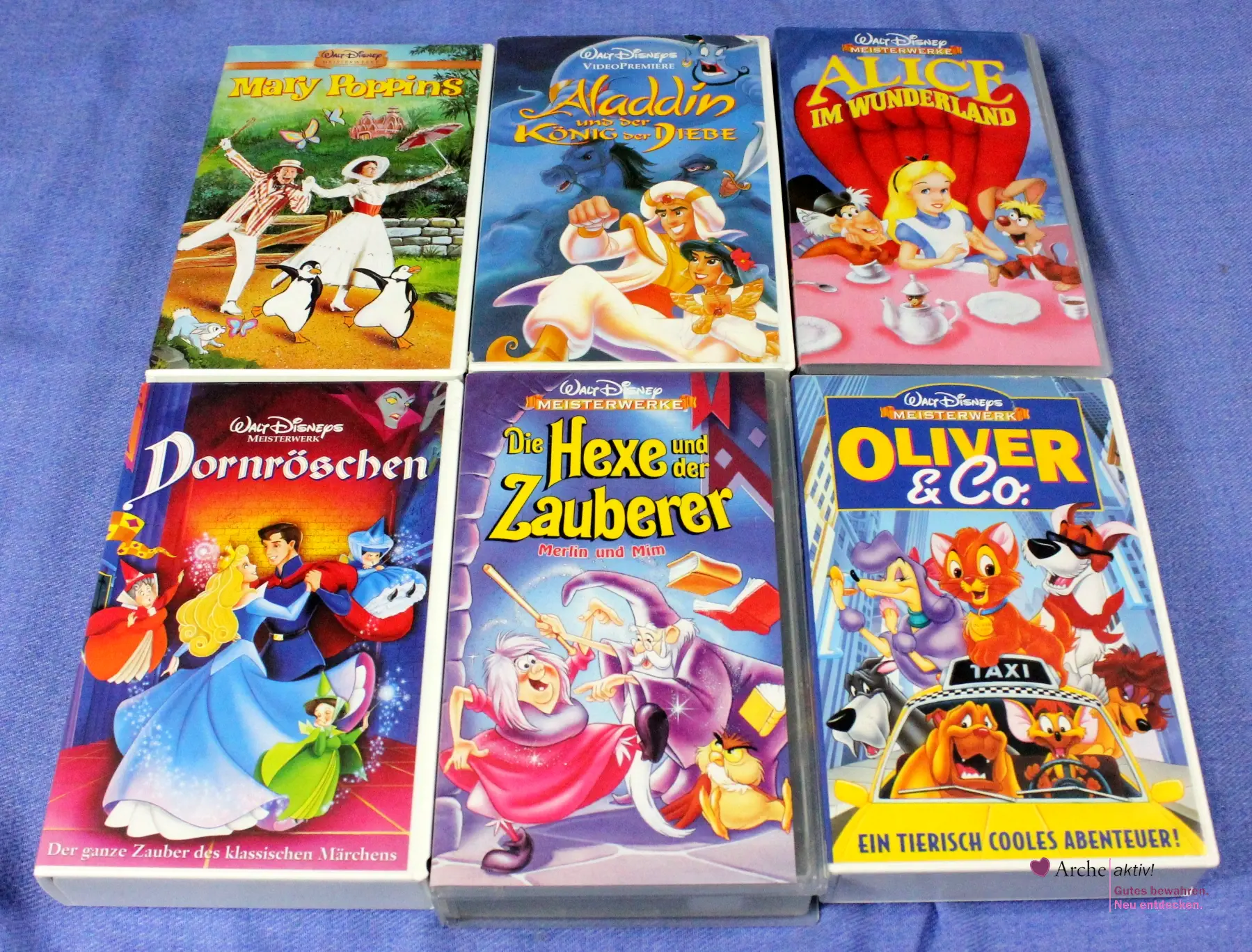 Disney VHS-Zeichentrickfilme - Konvolut 6 Filme, gebraucht