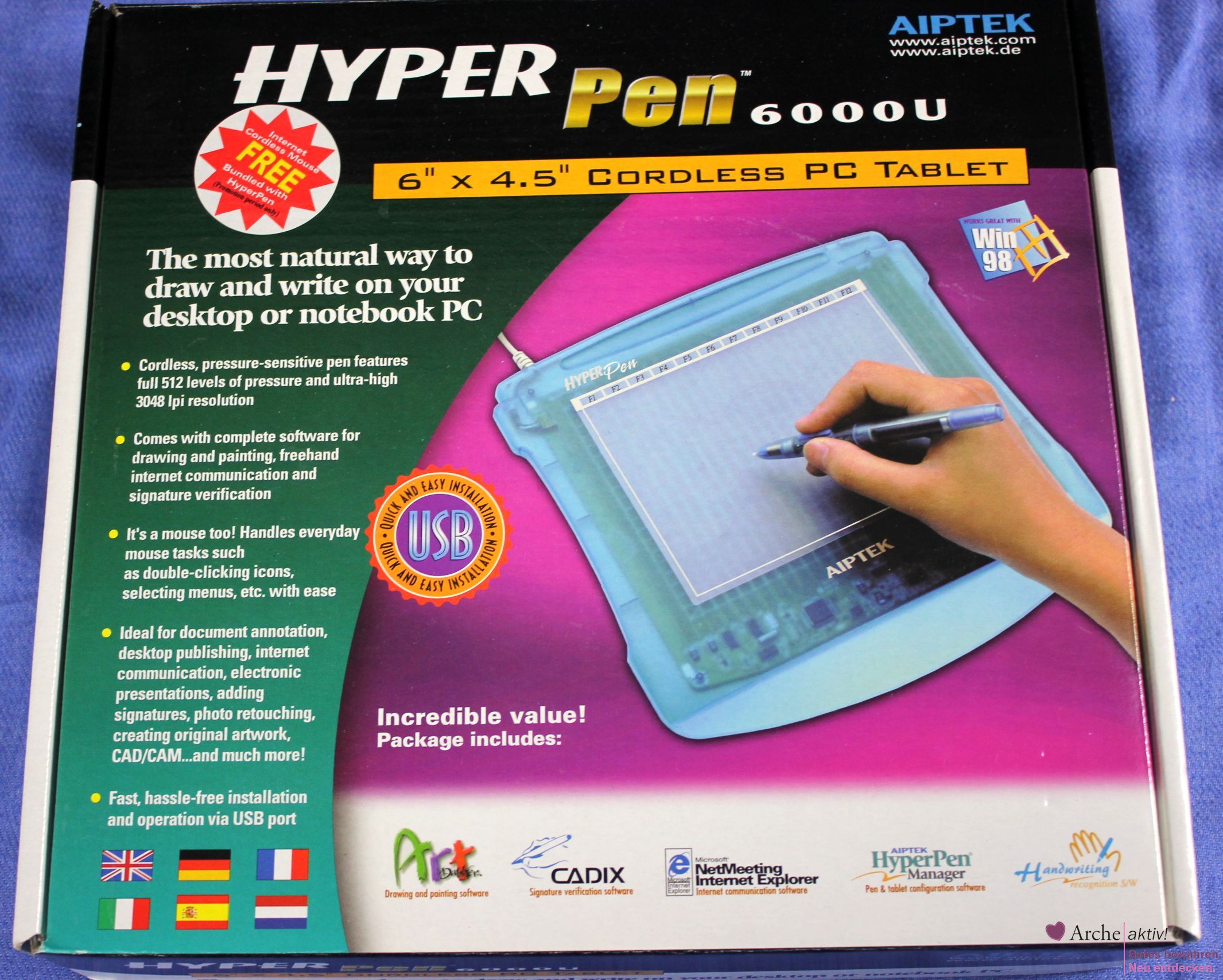 Grafiktablett Aiptek Hyper Pen 6000 U, gebraucht