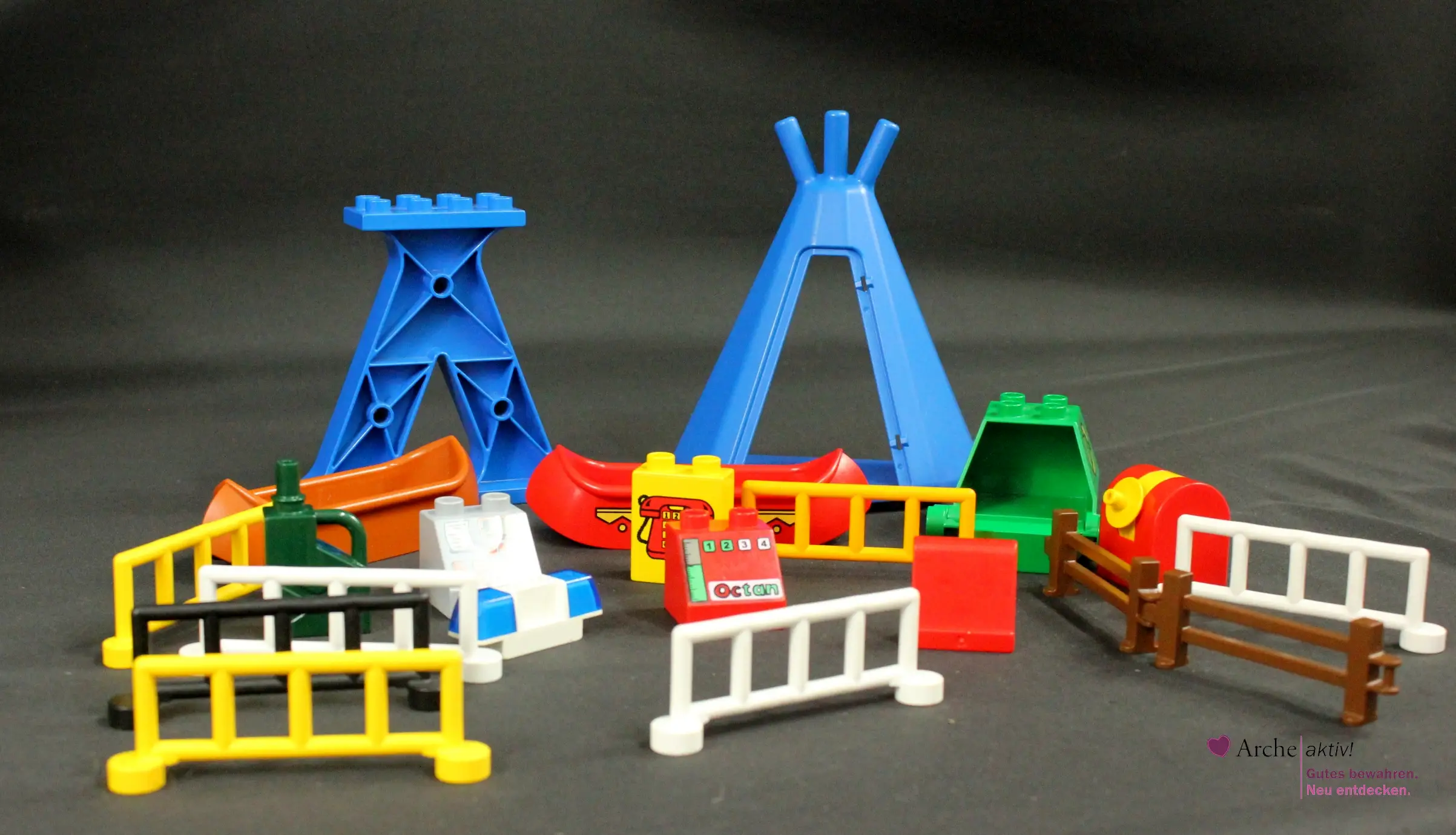 Lego Duplo Bausteine Konvolut mit Boot und Tipi, gebraucht