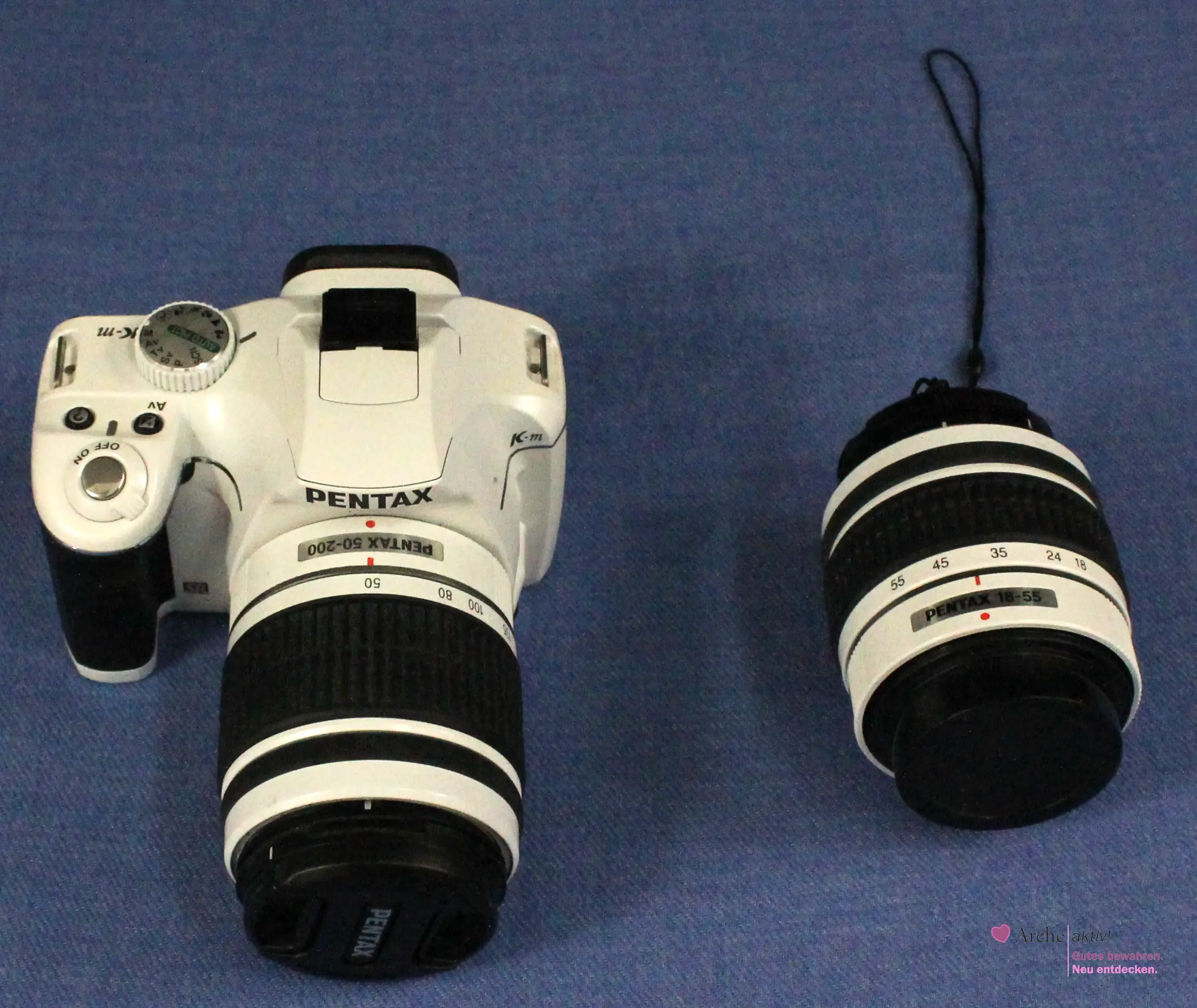 Pentax K-m SR - Digitalkamera weiß mit 2 Objektiven, gebraucht