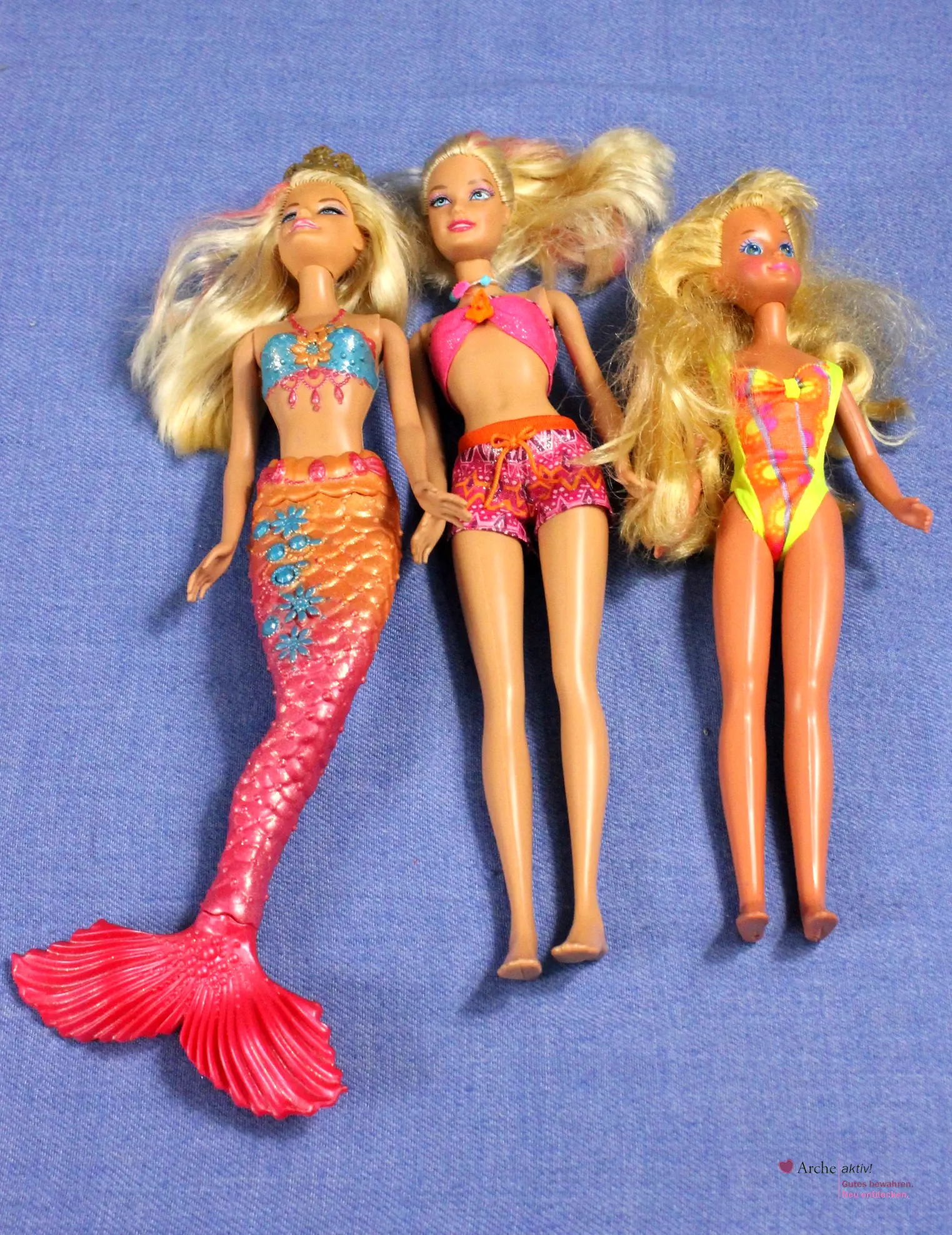 Barbie-Set 3 Barbies für den Strand, gebr.